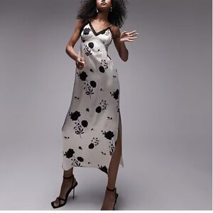 Topshop lace slip midi dress